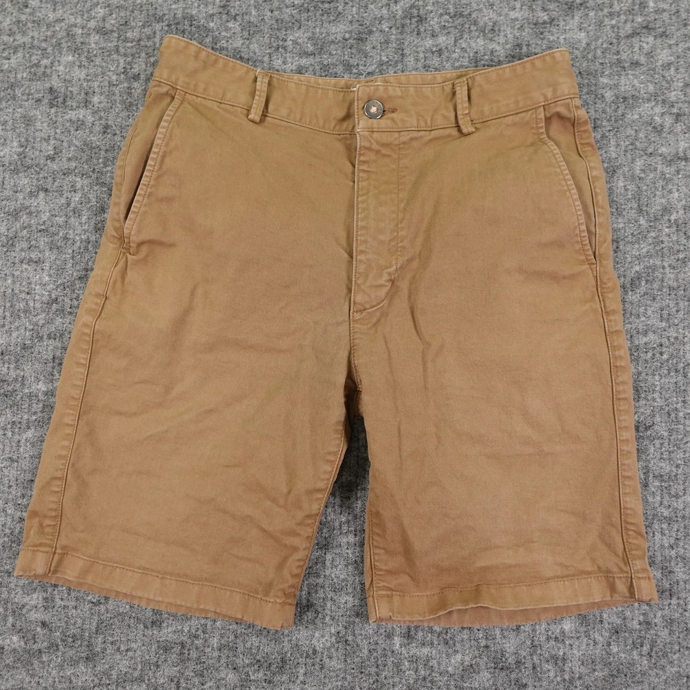 Flint and Tinder Shorts Mens 30 Brown Classic Chino Stretch Casual Summer Cotton